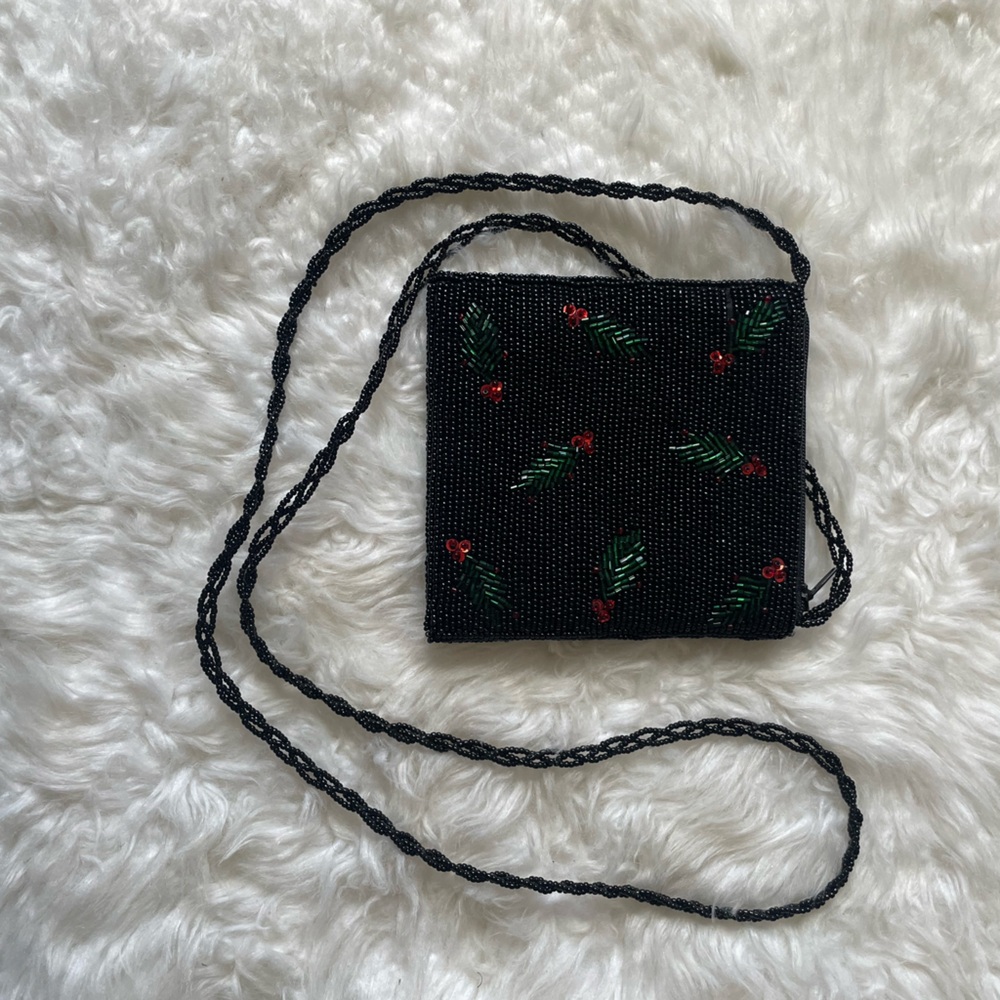 INGE CHRISTOPHER mini beaded Christmas pouch